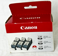 Genuine Canon PGBK PGI-220BK Black Ink Tank Cartridge 3-Pack New Old Stock