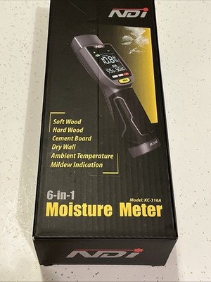 6 In 1 Noninvasive Moisture Meter Pinless Humity Sensor Drywall/gypsum Board/cem