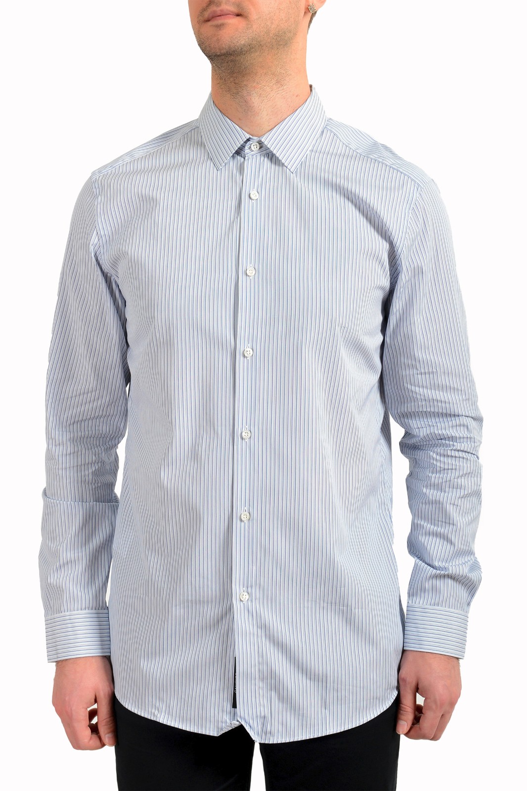 Мужская футболка Hugo Boss-Charlie многоцветная приталенная рубашка в полоску с длинным рукавом 9990₽