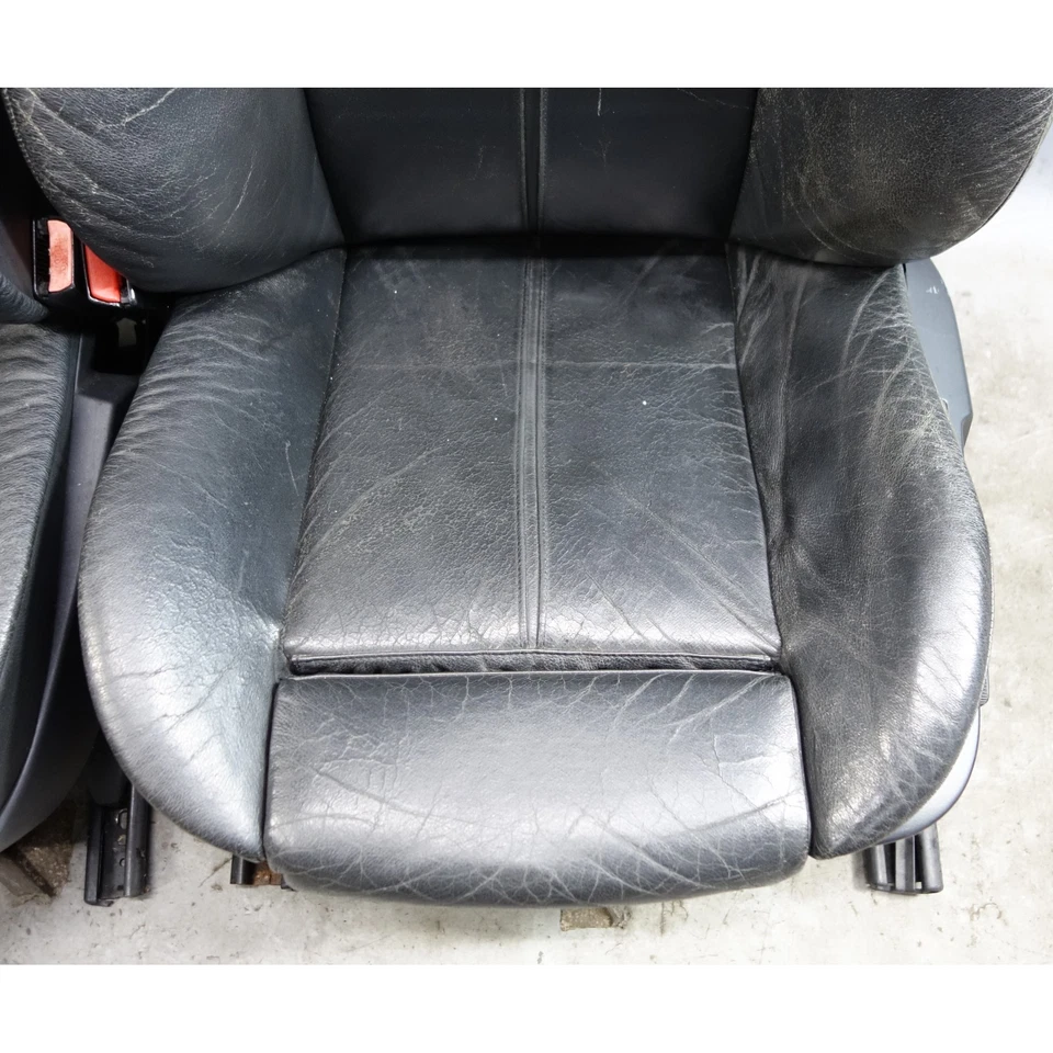 BMW E39 1999-2003 serie 5 par de asientos deportivos delanteros de fábrica cuero negro OEM Foto 4 de 4