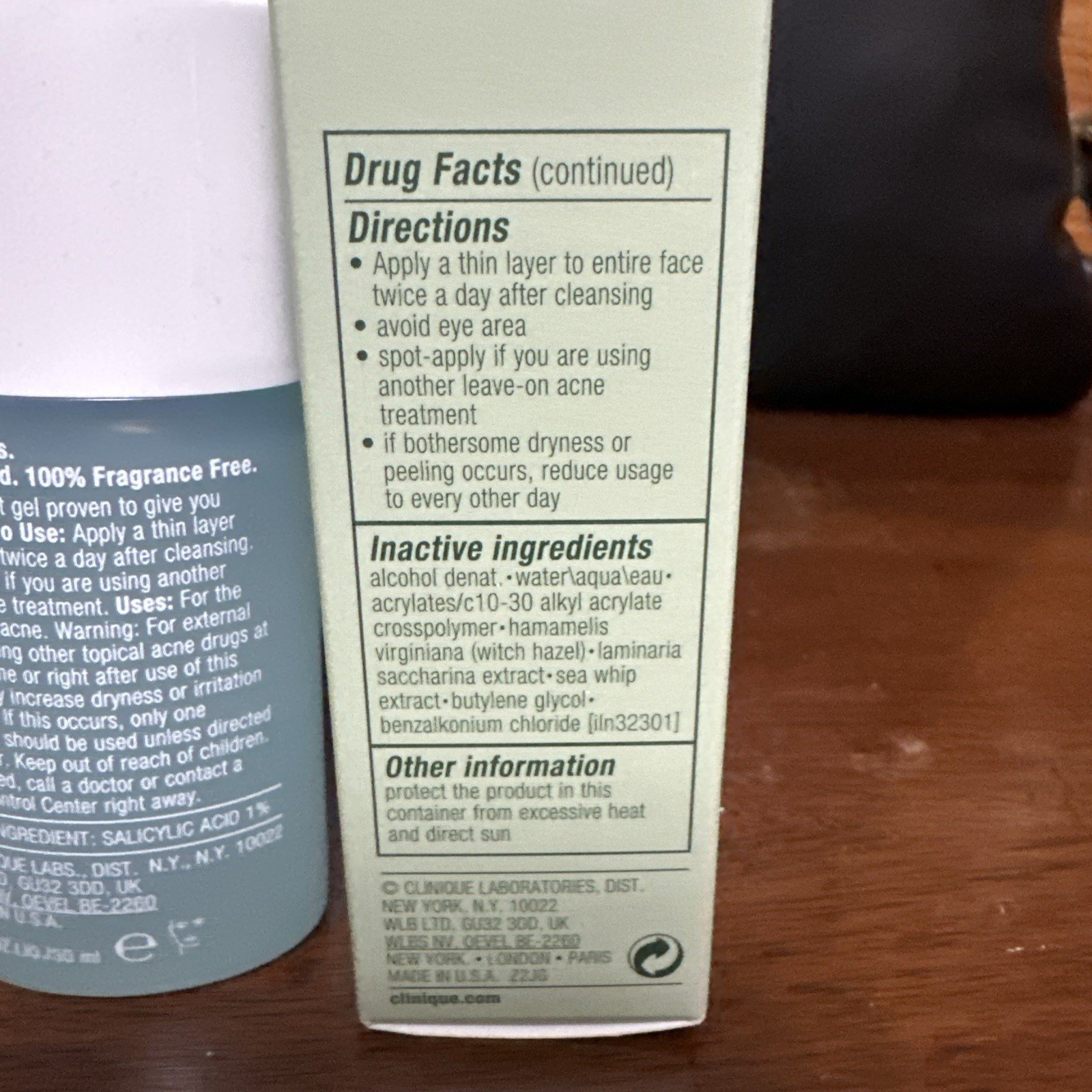 CLINIQUE ACNE SOLUTIONS CLINICAL CLEARING GEL SALICYLIC ACID 1 OZ / 30 ML NIB