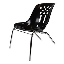 Stuhl Recliner Porsche 356 Speedster - Schwarz auf Chromgestell