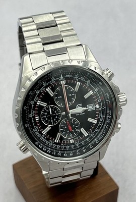Casio EF527D-1AV Men's Edifice Stainless Steel Black Dial 100M Chronograph Watch