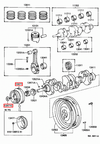 Genuine Hilux LN110 LN109 LN108 2L 3L Harmonic Damper Balancer Pulley w Bolt - Picture 13 of 20