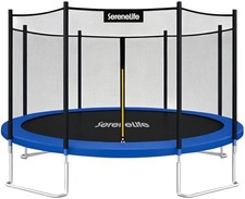 SERENELIFE 12FT TRAMPOLINE OUTDOOR EXTRA STABLE SLTRA12BL - - Scratch  Dent