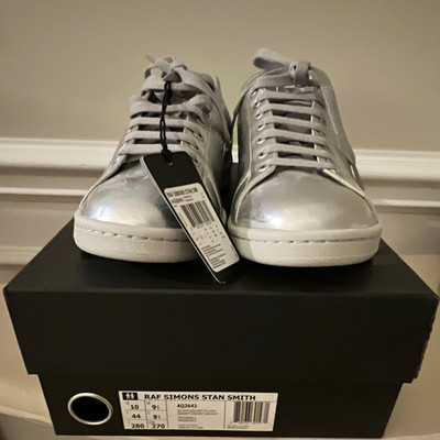 adidas Raf Simons x Stan Smith Silver Metallic Low Top Sneaker Men 10 AQ2643