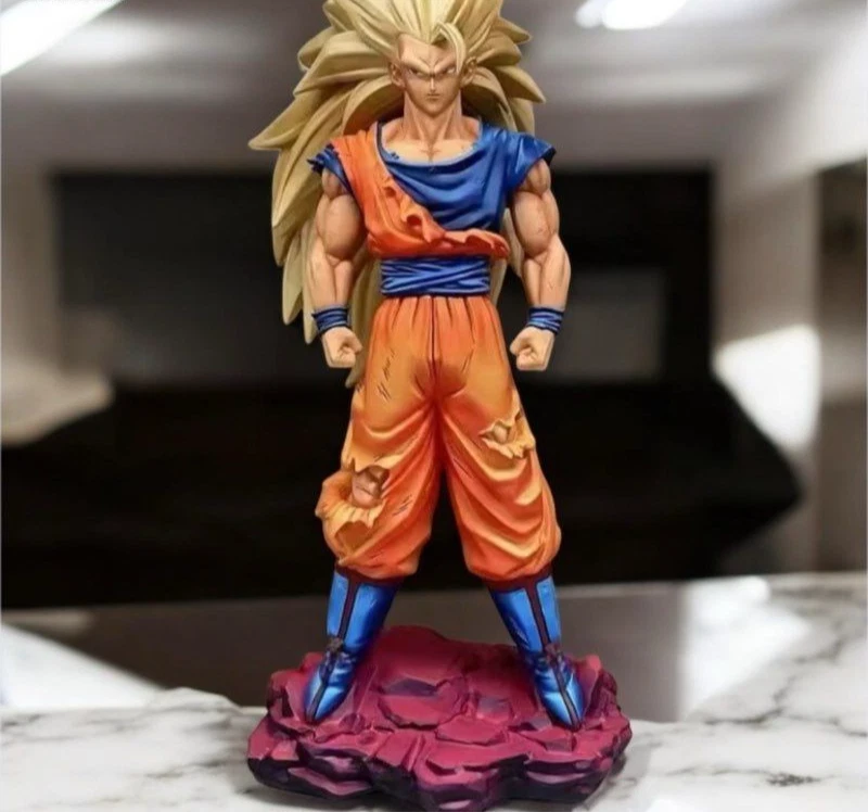 🔷 Figurine Goku Super Saiyan 3 Dragon Ball Z 30 cm Statue PVC Collection - Photo 1/4