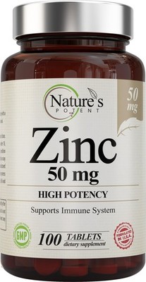 Zinc 50mg [High Potency] Supplement - Immune Support 100 Count (Pack of 1)