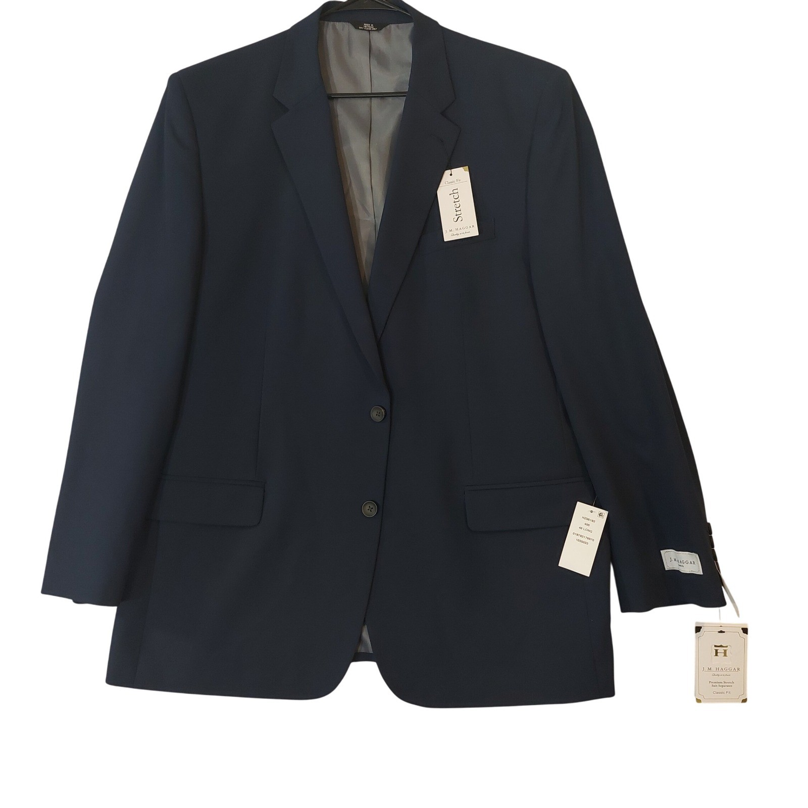 J M Haggar Mens 48 Long Classic Fit Premium Stretch Suit Sep