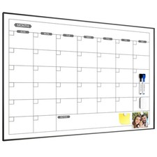 Dry Erase Calendar for Wall, 36" x 24" Magnetic Monthly White Board Calendar ...