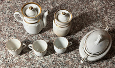 9 pcs. Vintage Child's Japan  China Dish Play Set Teapot Cookie Jar Cups