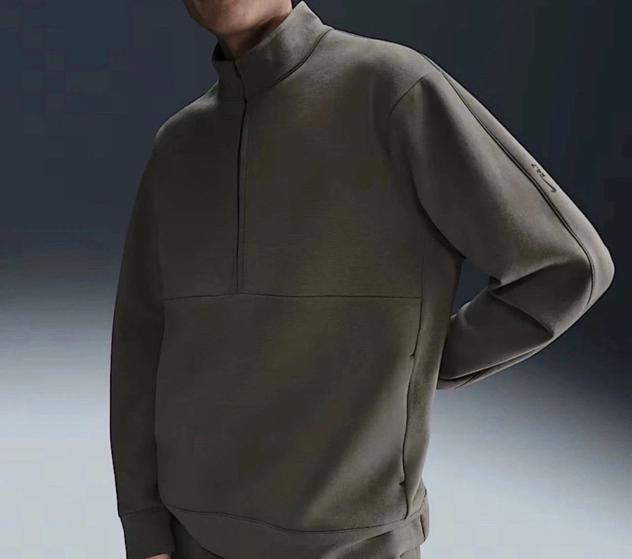 Nike 24.7 ImpossiblySoft Dri-FIT 1/2 Zip Sweatshirt Mens S Cave Stone HQ6953-289