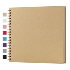 10 x 10 Inch DIY Scrapbook Album 40 Pages Hardcover Kraft Paper Scrap Book Ph...