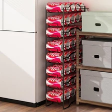 GILLAS 2 Pack Soda Can Organizer Rack for Pantry, Stackable Beverage Black 