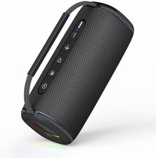 Bluetooth Speaker with Stereo Sound  Bass: IPX5 Waterproof, 20H Battery, RGB Li