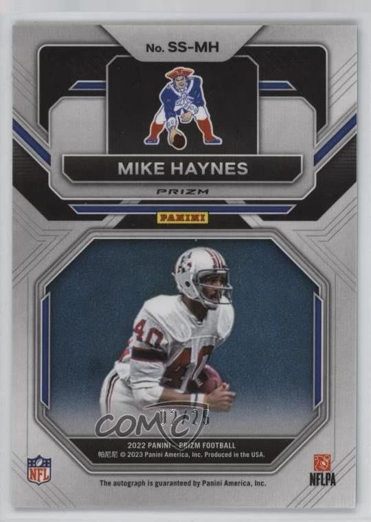 2022 Panini Prizm Sensational Signatures Navy Camo /25 Mike Haynes Auto HOF - Image 2 of 2