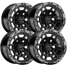 Set Of 4 Torque Tw419r Cliffhanger 20x10 8x170 -18mm Double Black Wheels Rims