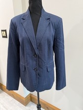Tommy Hilfiger Women s Navy and white pinstripe Blazer Jacket size 12