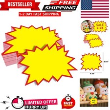 200 Pcs Starburst Signs Sale Price Tags Blank Star Retail Sale Signs Burst Paper