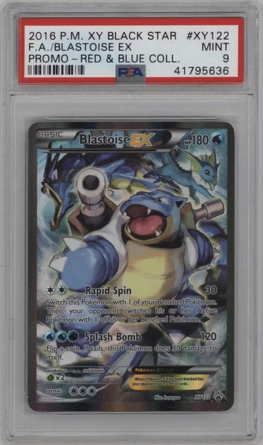 2016 Pokemon XY Black Star Promo Blastoise EX Red & Blue Coll. FA #XY122 PSA 9