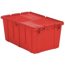 Orbis Fp243 Red Attached Lid Container, 17.2 Gal Volume Cap., 26 7/8 In L, 16