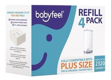 Babyfeel Refills Compatible with DEKOR PLUS Diaper Pails 4 Pack Exclusive