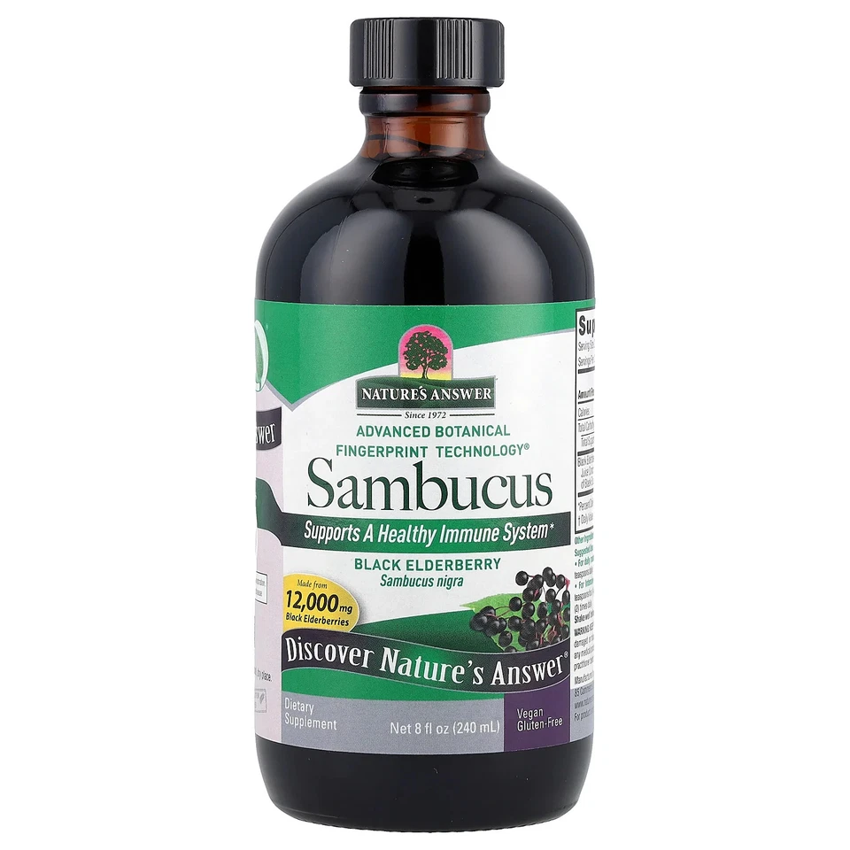Nature s Answer Sambucus sabor original 12 000 mg 8 fl oz 240 ml sin alcohol, Foto 3 de 3
