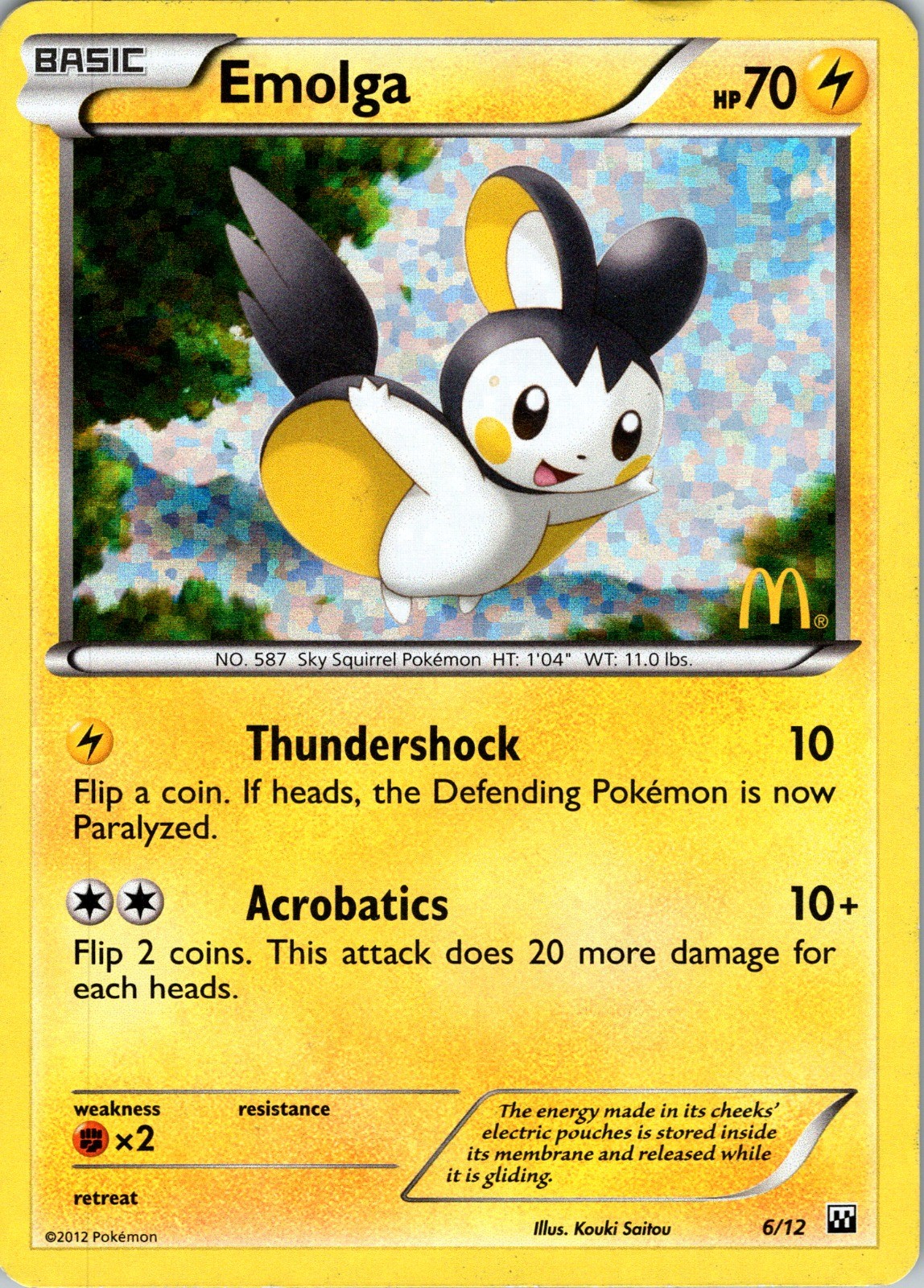 Emolga - 6/12 Holo Promo McDonald's Promos 2012 006/012 LP