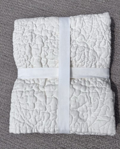 NUEVO Pottery Barn lino belga puntada floral farsa estándar clásico marfil - Imagen 4 de 4