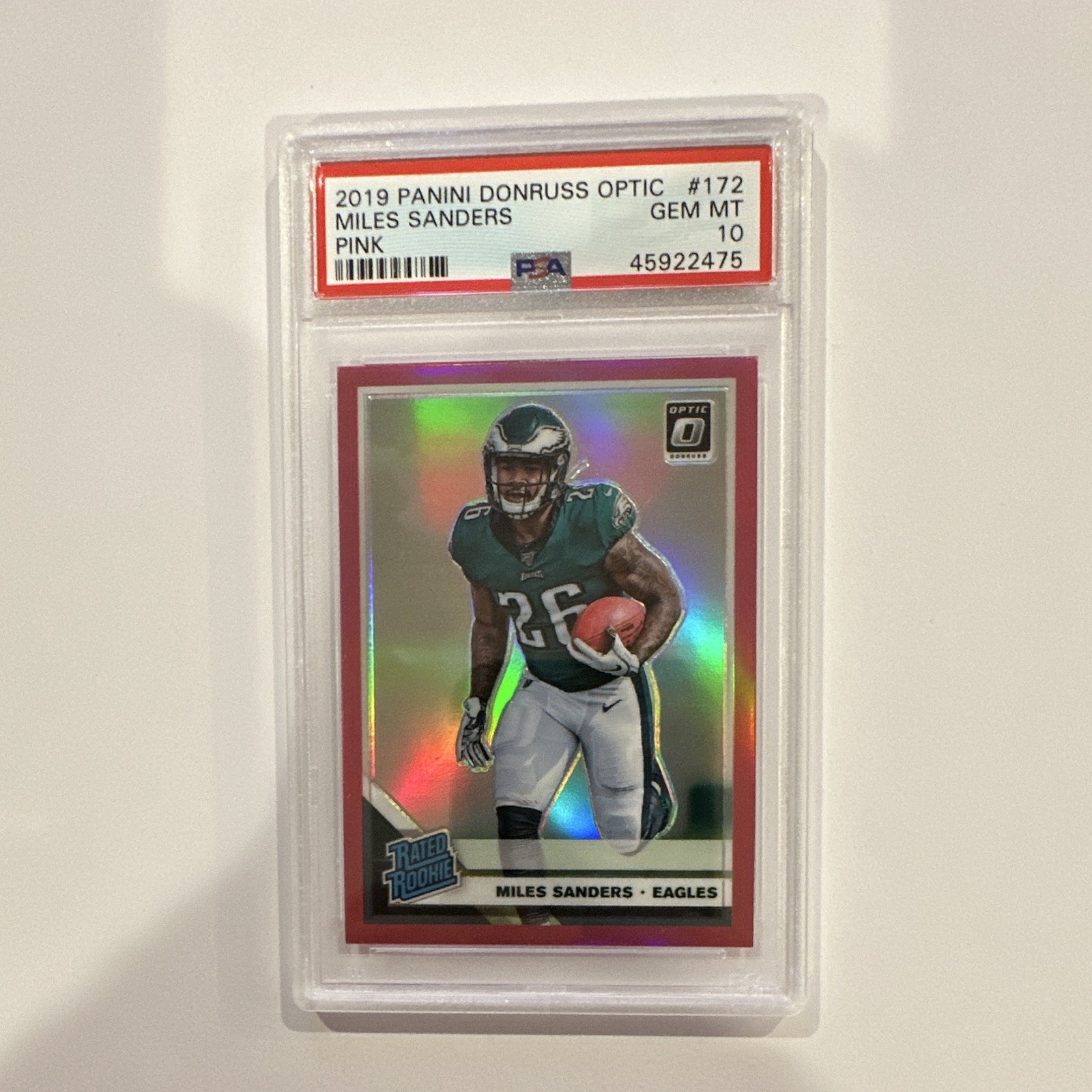 Miles Sanders Panini Donruss Optic #172 Pink