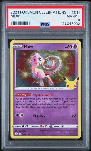 Mew 2021 Pokemon Celebrations #011 PSA 8