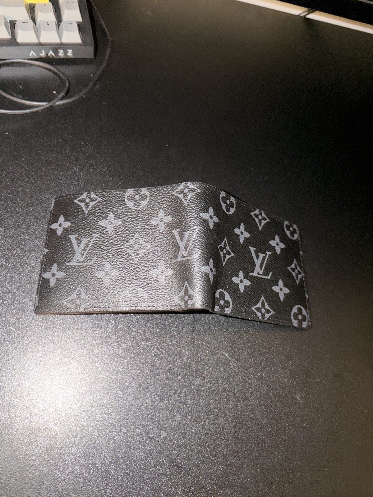 LV Men Slender Wallet Monogram Eclipse Black Leat… - image 4