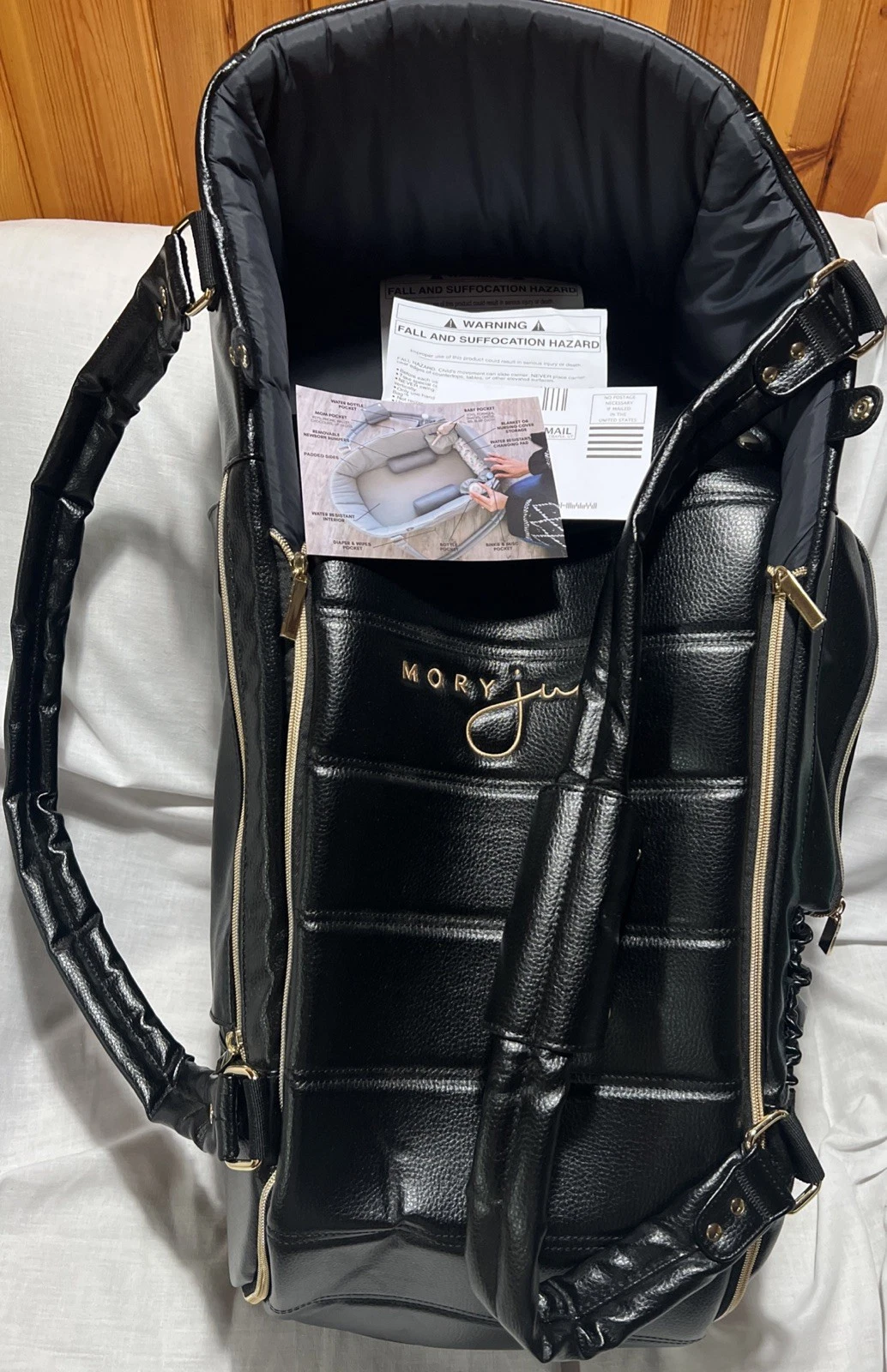 Mory June Baby Carrier Moses Basket Leather Black- 2019