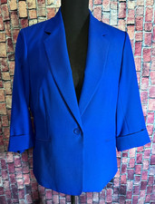 Black Label Evan-Picone Single Breasted Womens Blazer Blue 12 Office Career