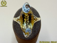Design Damenring 585 Gelbgold Citrin &Diamanten Marquise Schliff 4,34g & 57/18,1