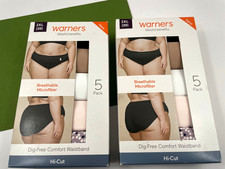 10 Warners Womens Hi-Cut Briefs Comfort Waistband Panties Underwear 2XL 20 