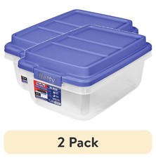 2 PCS 18 Quart Small Latching Storage Bin Clear Plastic Storage