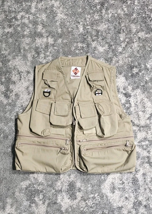 Vintage Columbia 16 Pocket Fly Fishing Vest; See Photos For Size