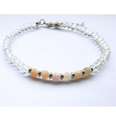Oktober Geburtsstein rosa Opal Armband echter Kristall Geschenk Schwester Mutter Freund UK