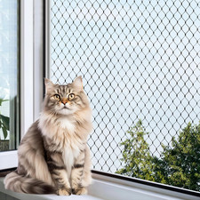 Katzennetz Balkon, 3x4m Katzenschutznetz Netz für Balkon Katzen mit Befestigungs