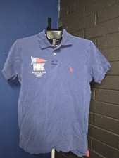 Polo Ralph Lauren Shirt Size Medium Blue PRL Yacht Club Flag Logo Rugby Preppy