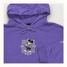 DISNEY 100 YEARS OF WONDER MICKEY FRIENDS PURPLE HOODIE ADULT LARGE LIMITED