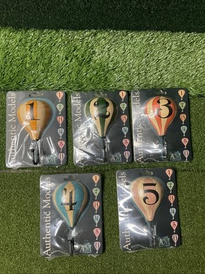 5 - Authentic Models Hot Air Balloon Stripes Decorative Wall Hooks #s 1-5 All