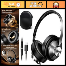 Wired USB C Over-Ear Headphones with Memory Foam, Foldable  Durable for Travel,