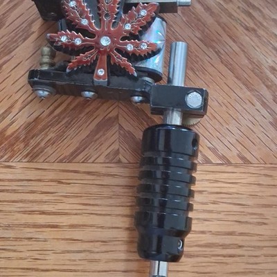 Adjustable 2-Coil Coil Tattoo Machine Gun, Metal Frame Included, Black/Silver