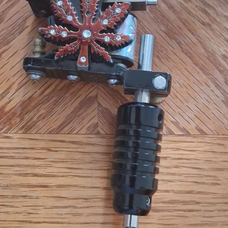Adjustable 2-Coil Coil Tattoo Machine Gun, Metal Frame Included, Black/Silver