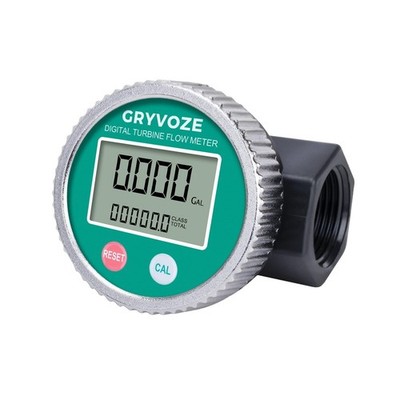 1 Inch PP Digital Turbine Flow Meter, 2.6-26 GPM Inline NPT Thread Flowmeter ...