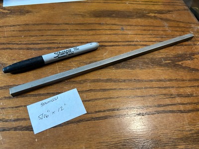 5/16''  Square x 12'' long,  304 cold finish Stainless Steel  square bar