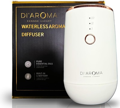 Di'Aroma Waterless Portable Aroma Oil Diffuser (White) Rechargeable USB White 