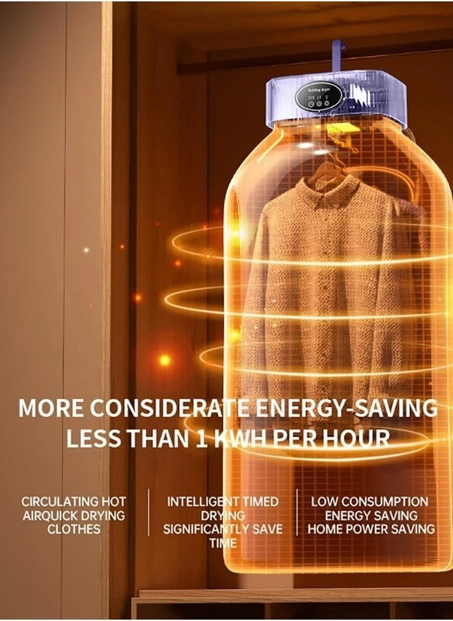 Mini Portable Foldable Electric Clothes Dryer with Timer & Travel Bag - Image 2 of 4